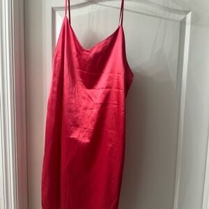 Elegant fuchsia Satin Slip Dress